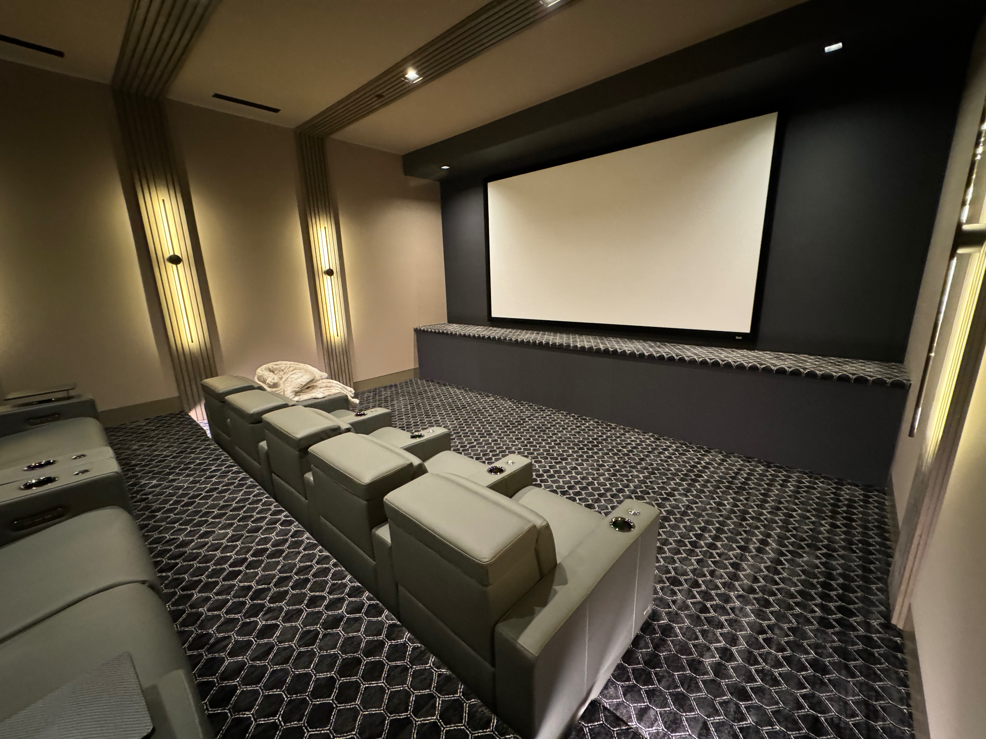 Tiered home theater carpet